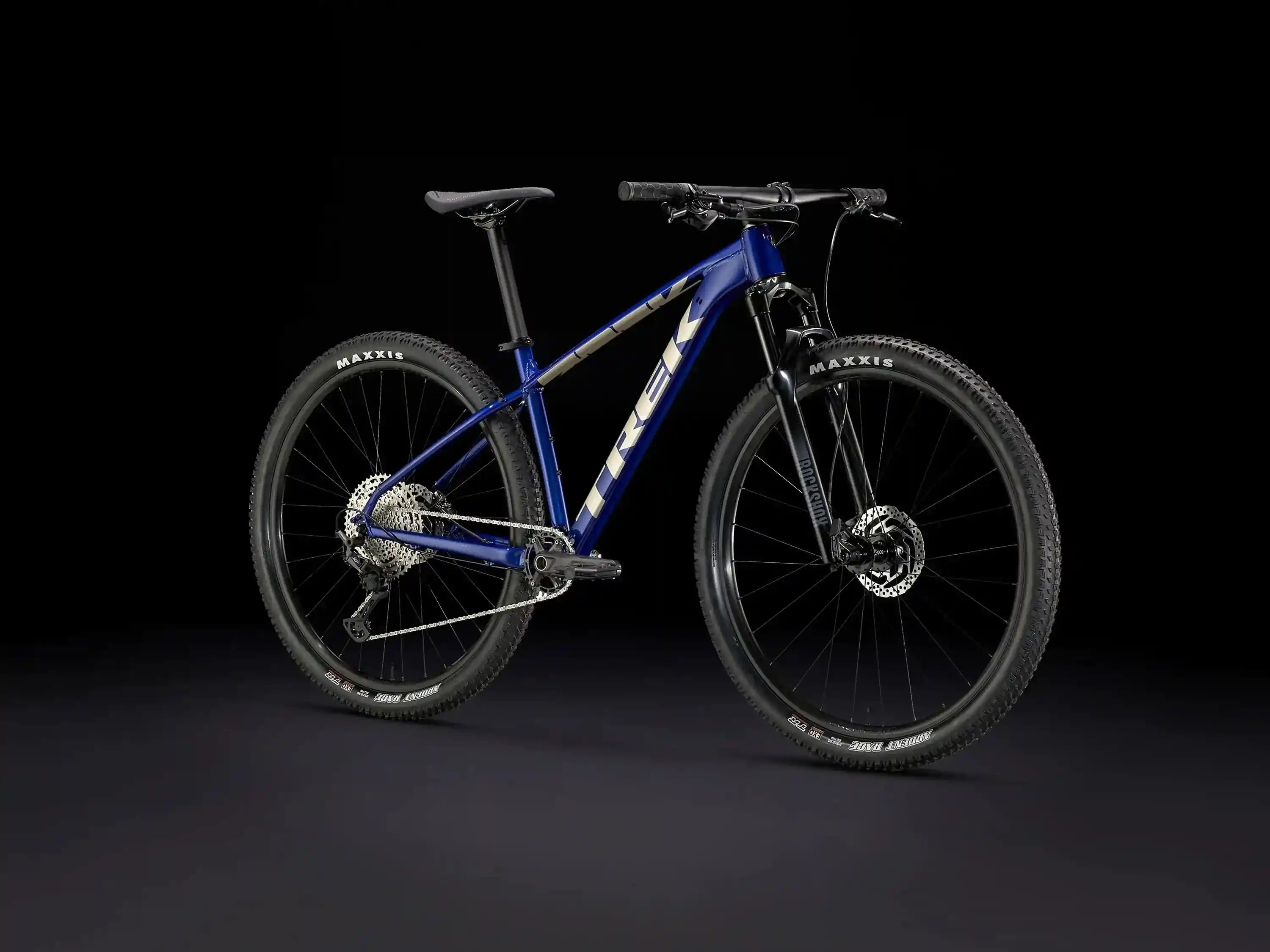 Black and blue online trek mountain bike